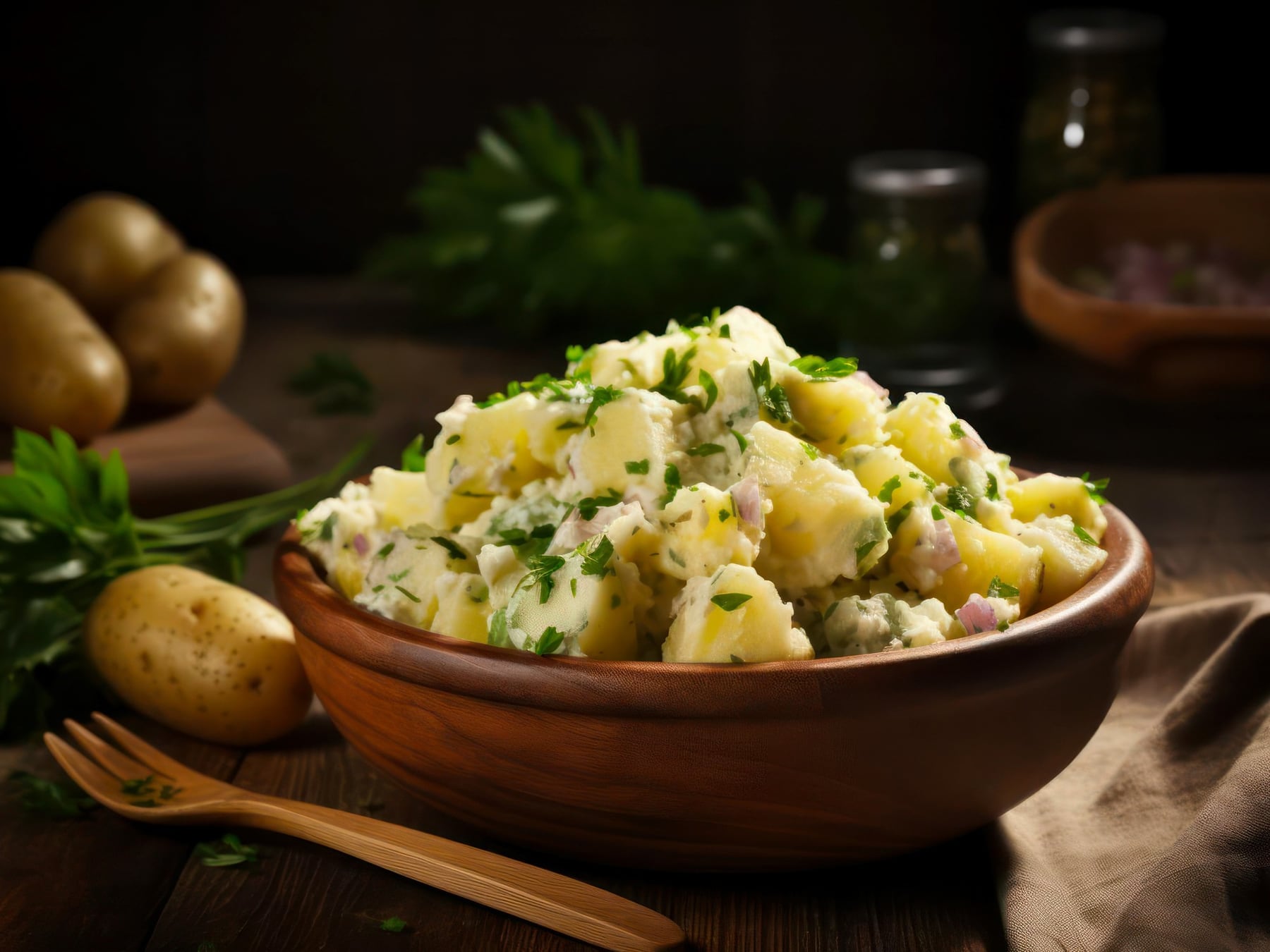 La ensalada de papa, un clásico que admite variantes cremosas y ligeras sin perder la forma de sus cubos