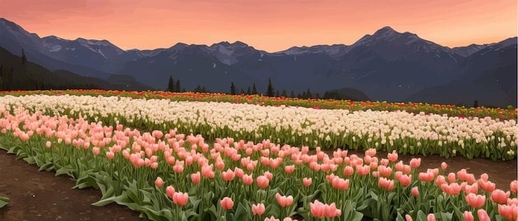 Trevelin vuelve a teñirse de tulipanes: una temporada corta para visitar el campo chubutense sin multitudes